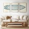 Surfboard Wall Decor 3 Pieces Surfboard Canvas Painting Prints Art Poster, Sea and Surf Pictures for Beach House, Living Room, Bedroom Decor with Wooden Inner Frame (25x40cmx3=10x16inchx3)